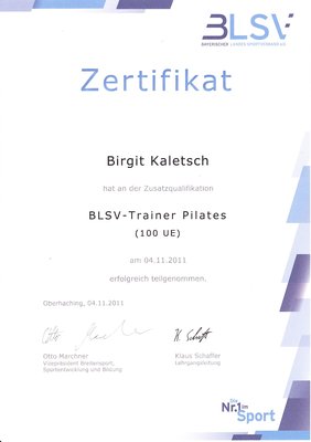 BLSV Trainer Pilates
